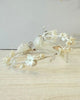 YoYo Boutique Accessories Pearl White Tiny Flowers & Crystals Headpiece