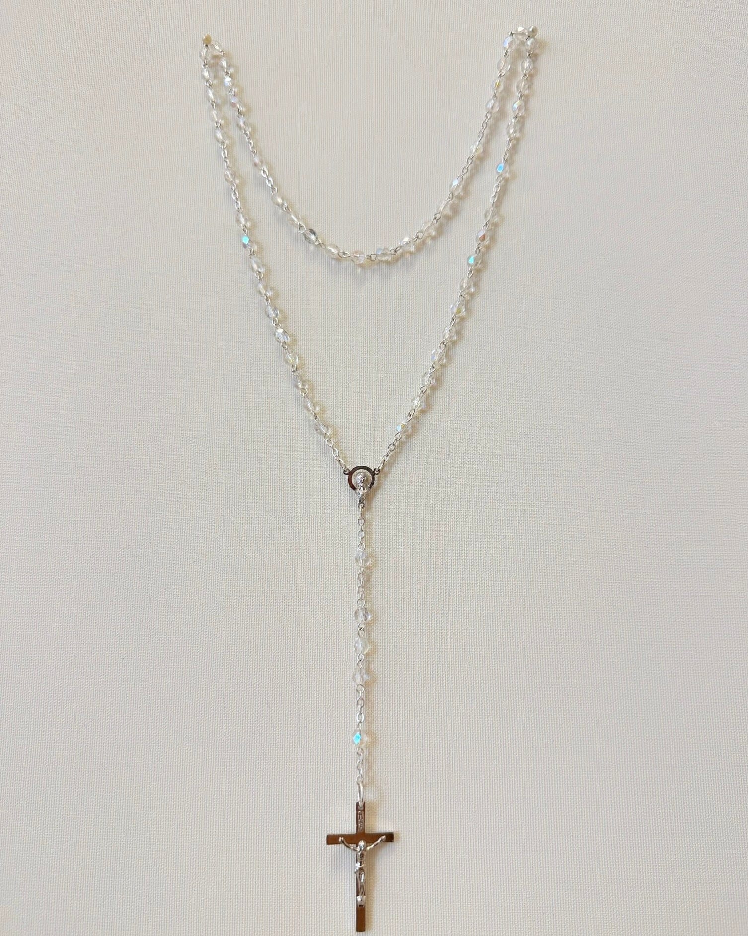 YoYo Boutique Accessories Silver Crystals & Silver Rosary