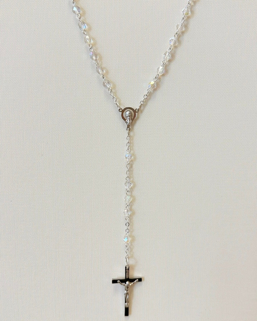 YoYo Boutique Accessories Silver Crystals & Silver Rosary