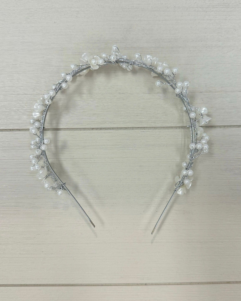 YoYo Boutique Accessories Silver Silver & Pearls Headband