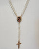 YoYo Boutique Accessories White Crystals & Virgin of Guadalupe Rosary
