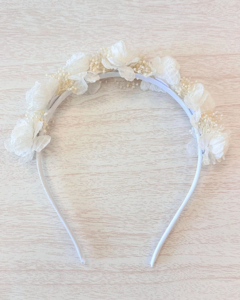 YoYo Boutique Accessories White White Flowers & Baby Breath Headband