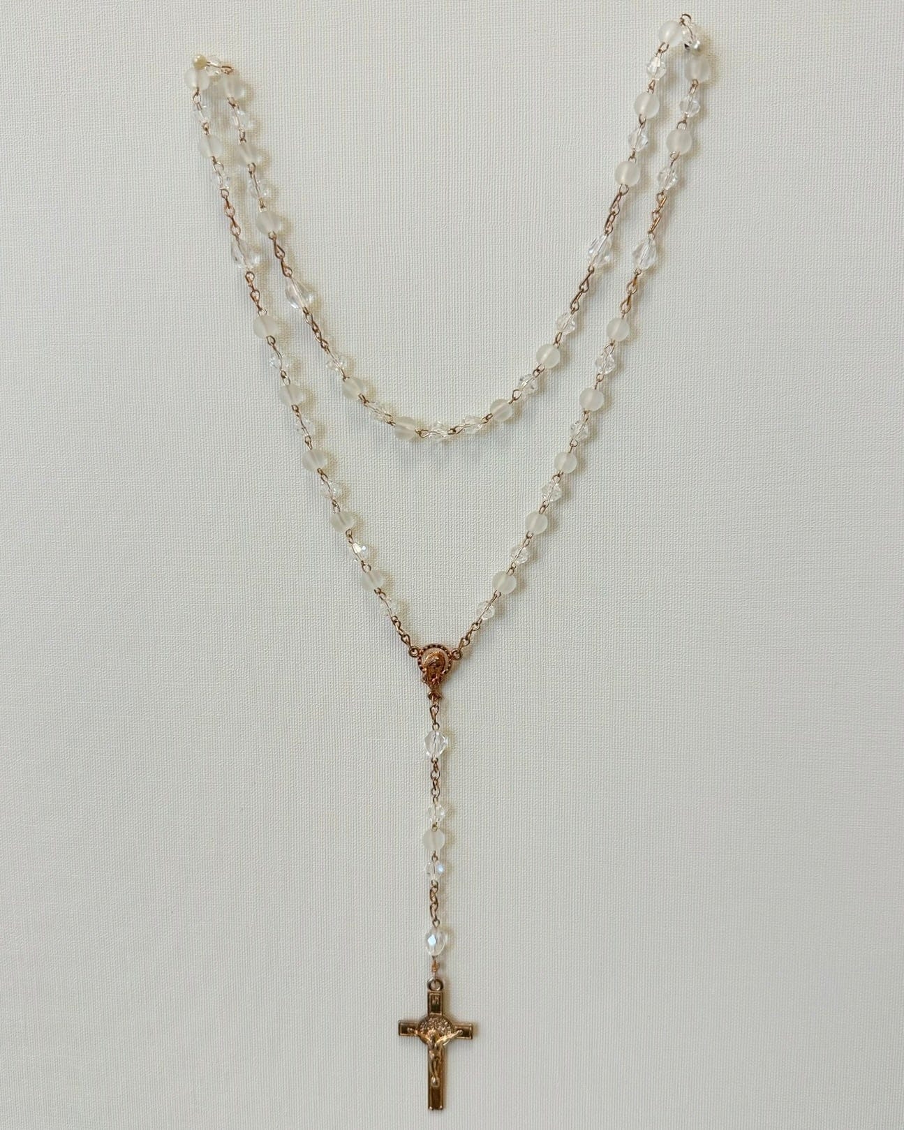 YoYo Boutique Accessories White White Frosty Crystals Rosary