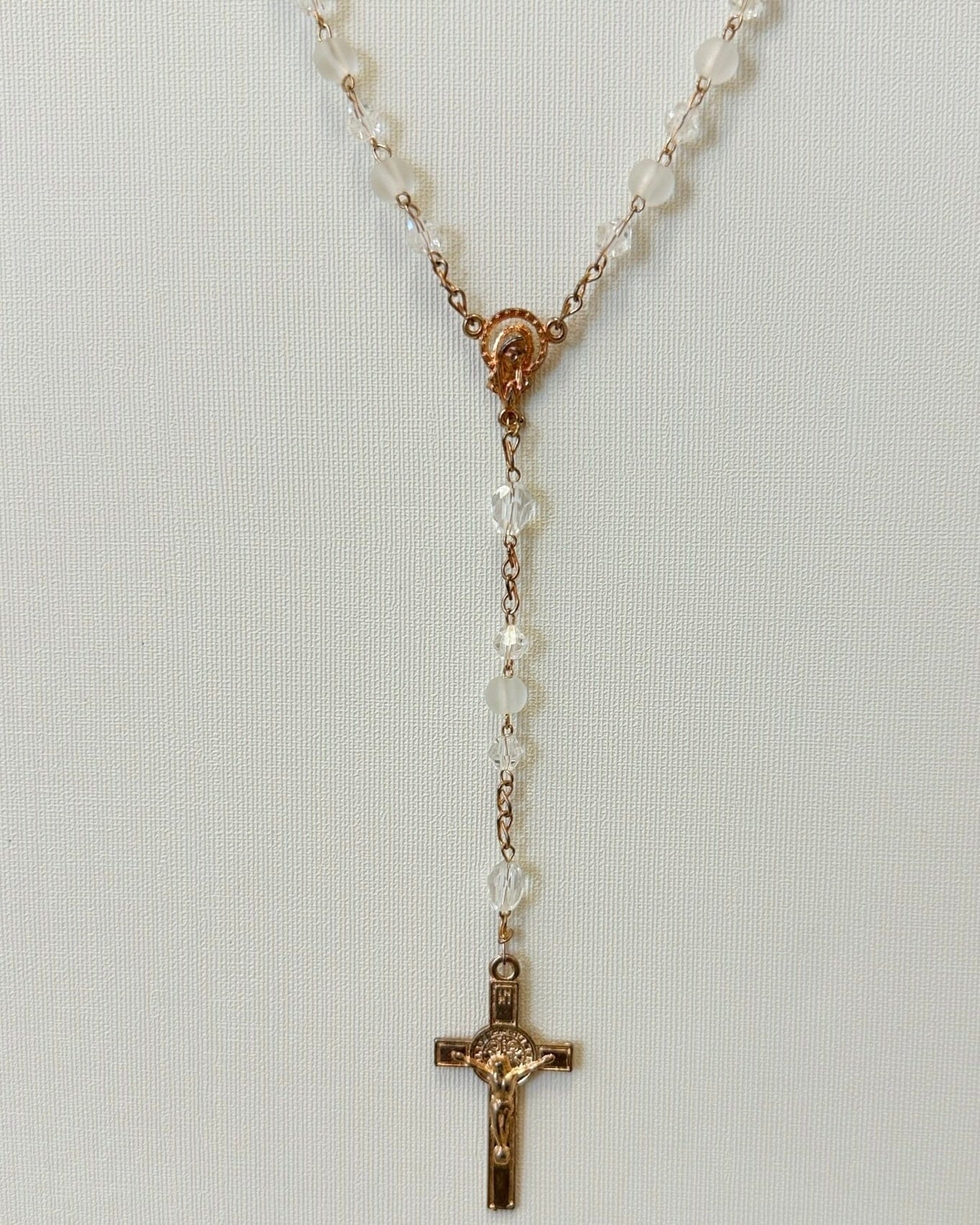 YoYo Boutique Accessories White White Frosty Crystals Rosary