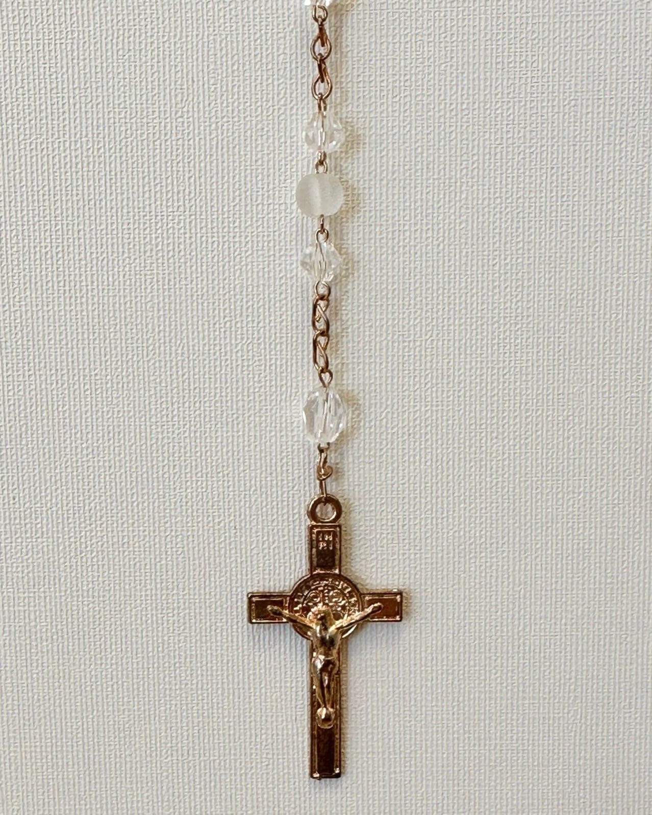 YoYo Boutique Accessories White White Frosty Crystals Rosary