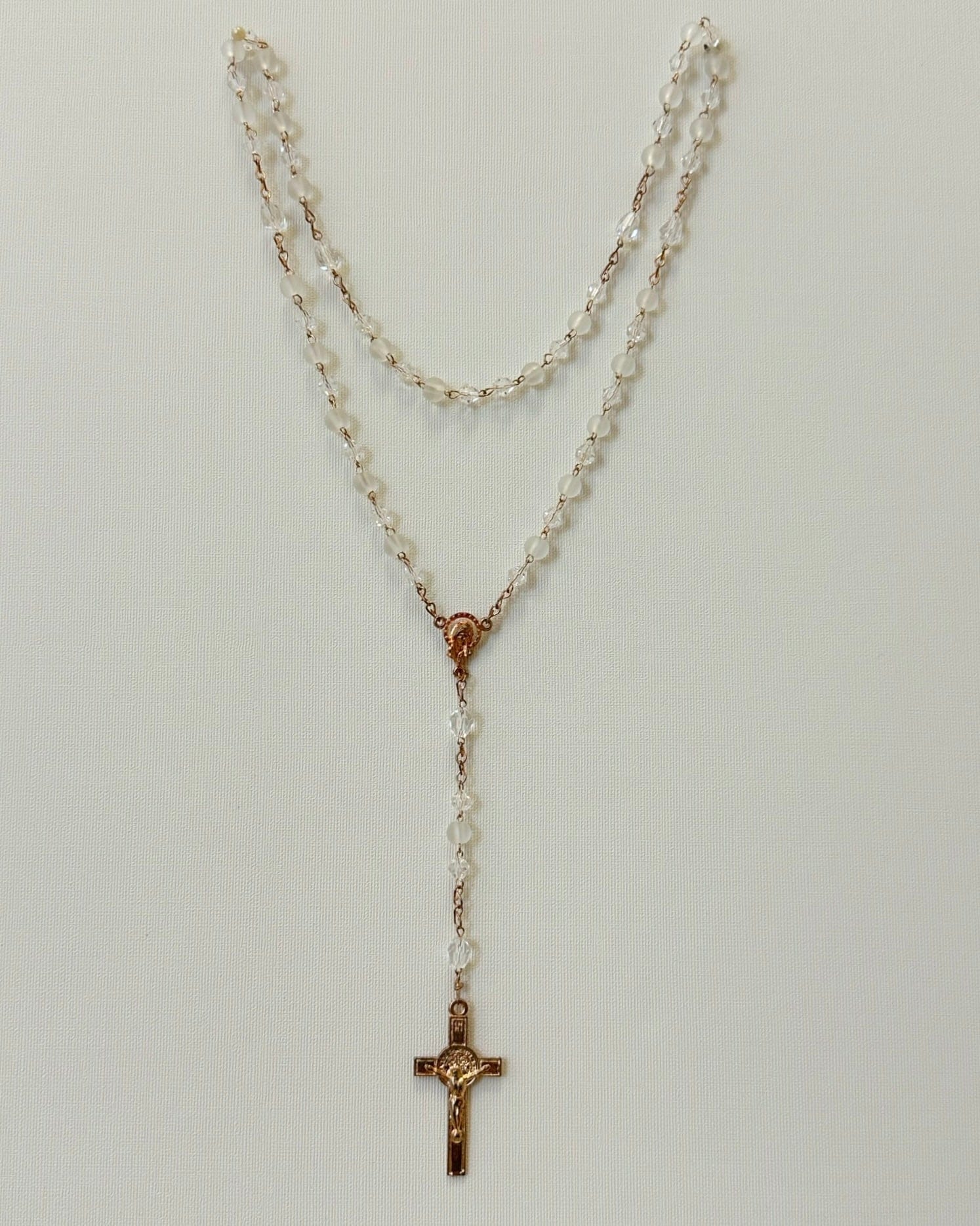 YoYo Boutique Accessories White White Frosty Crystals Rosary