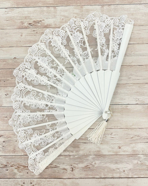 YoYo Boutique Accessories White White Lace Hand Fan