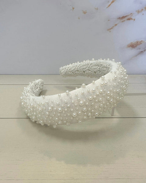 YoYo Boutique Accessories White White Pearl Headband