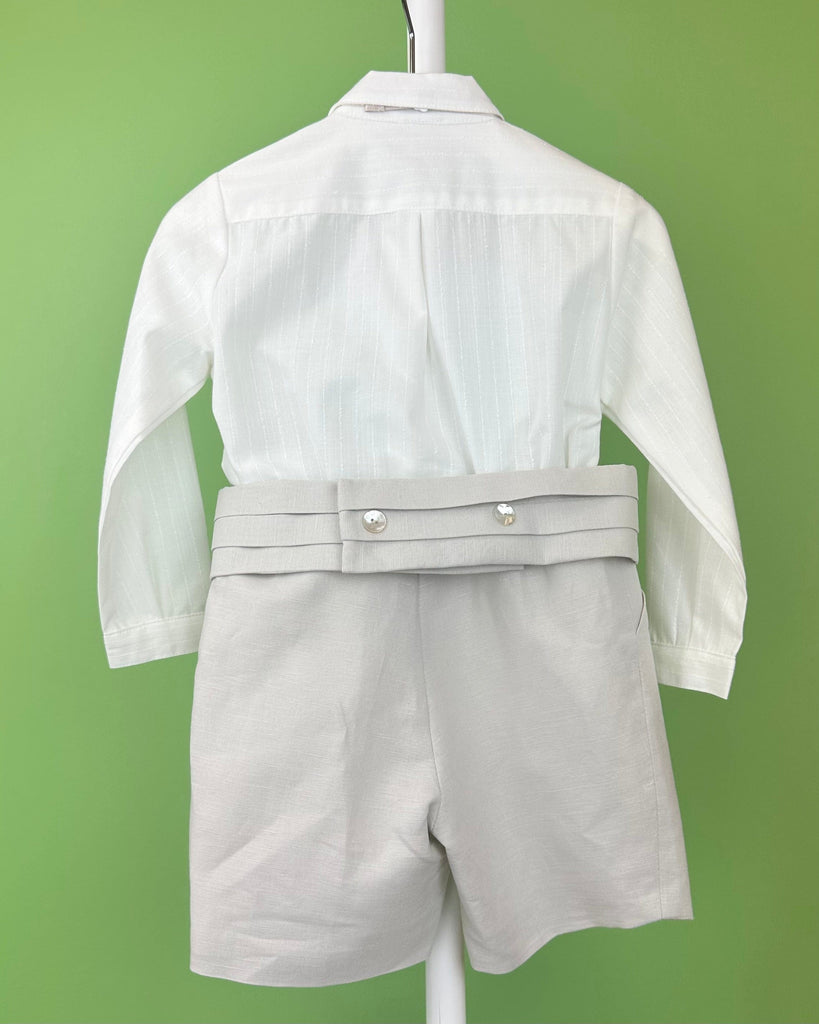 YoYo Boutique Baptism Alex Off-White & Sand Shorts Outfit