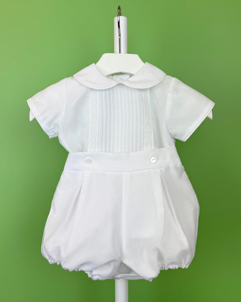 YoYo Boutique Baptism Mario White Outfit