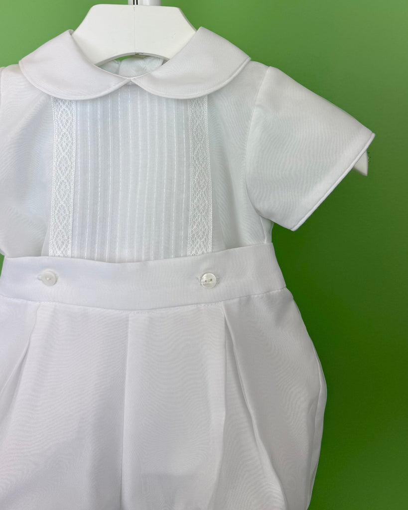 YoYo Boutique Baptism Mario White Outfit