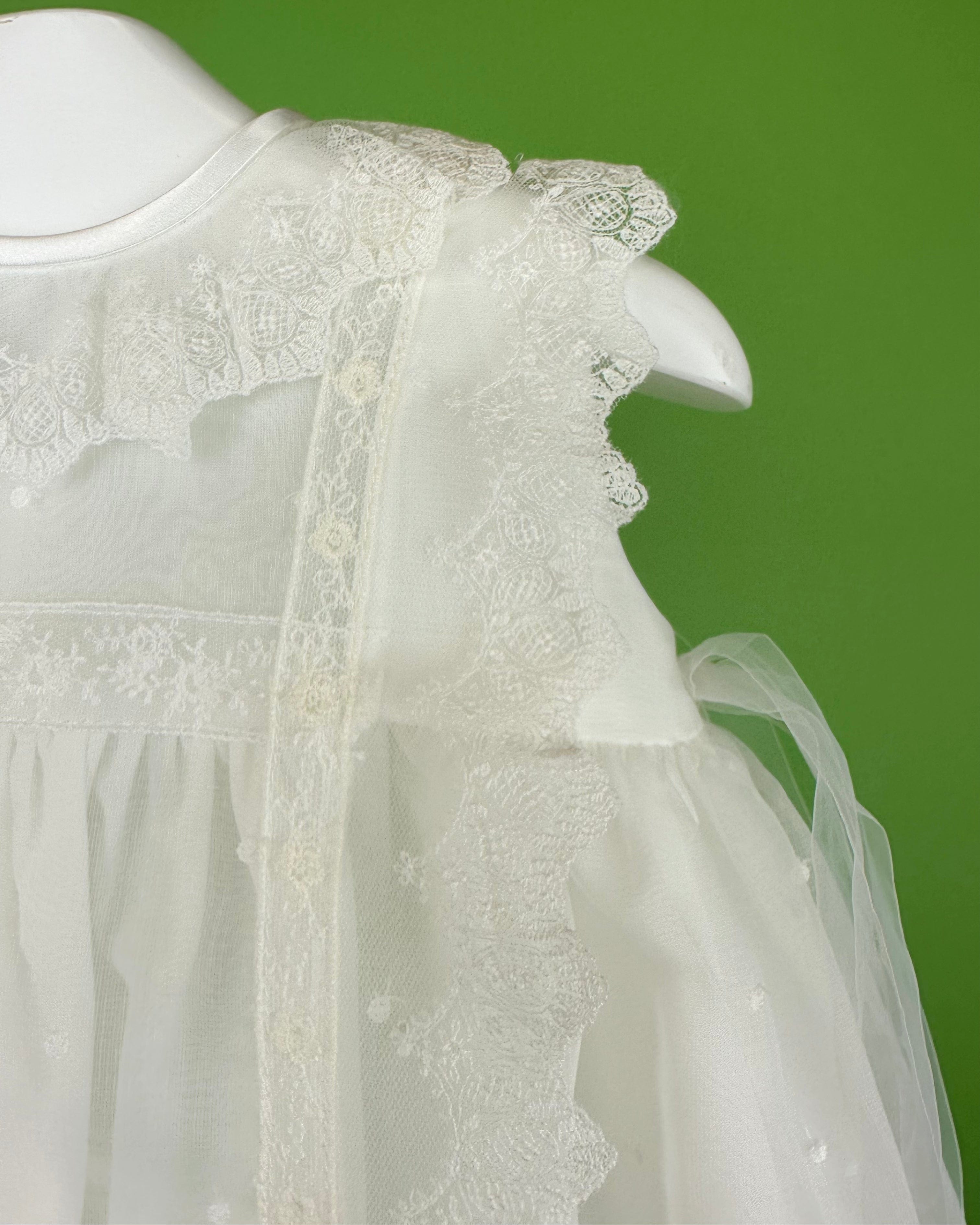 YoYo Boutique Baptism Samantha White Dress with Bonnet