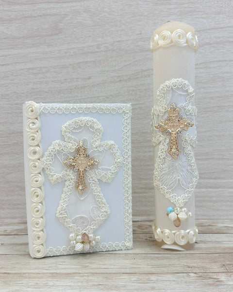 YoYo Boutique Bible Cross Bible & Candle