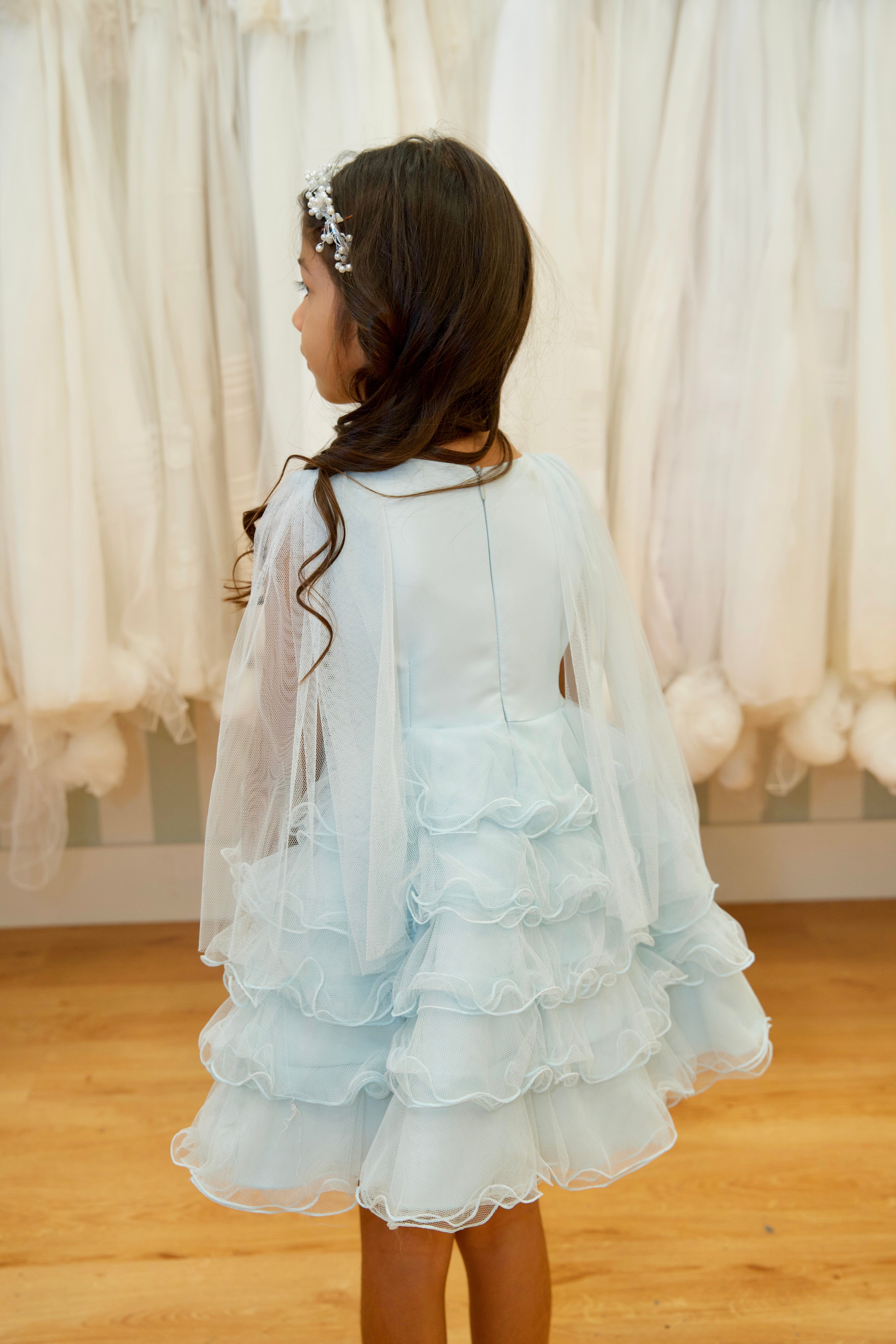 Grace Kelly Dress - Special occasion gown for girls - Miami 6 / Powder Blue Grace Kelly Dress - Special occasion gown for girls - Miami 6 / Powder Blue