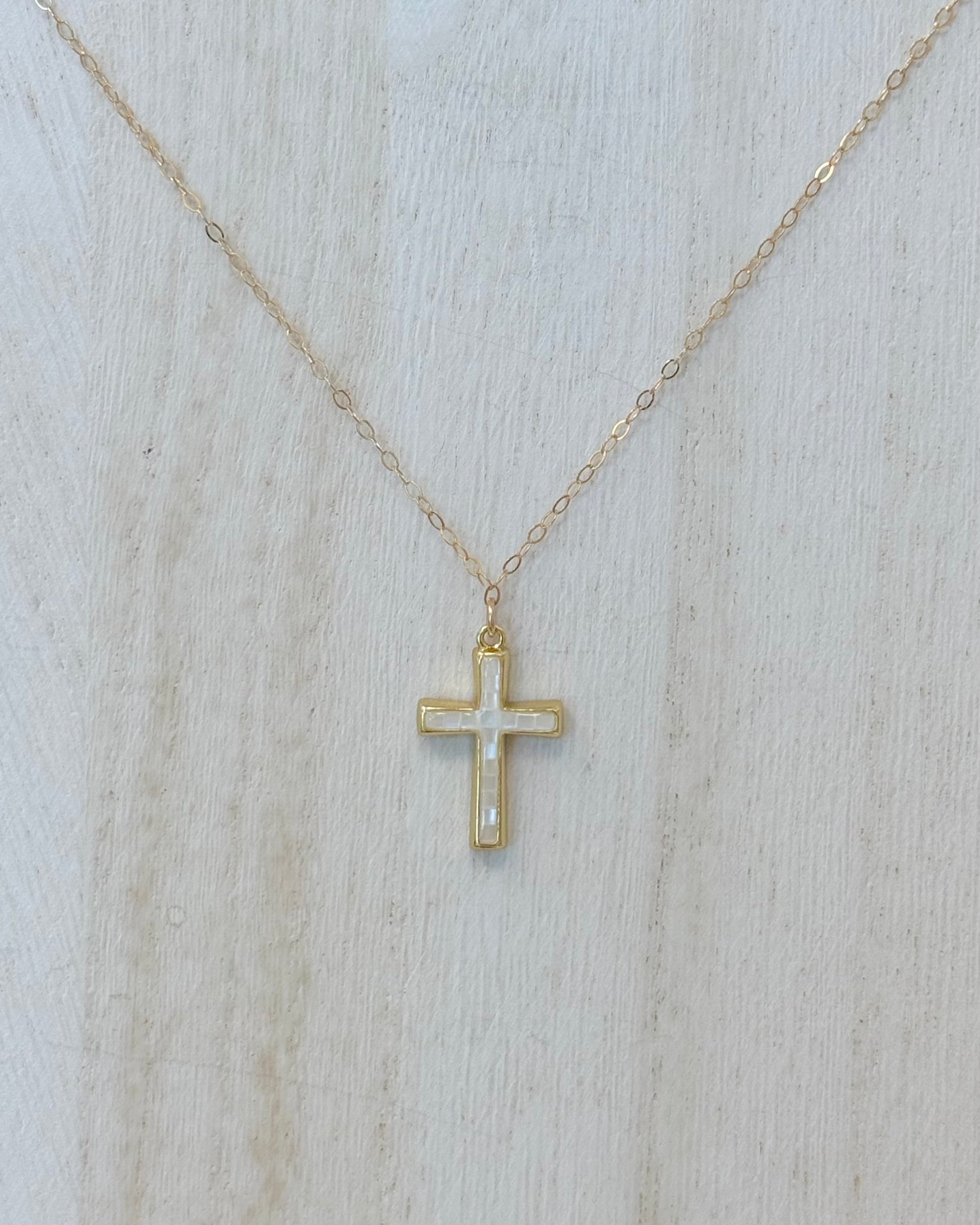 YoYo Boutique Necklaces Pearl Cross Necklace 17"