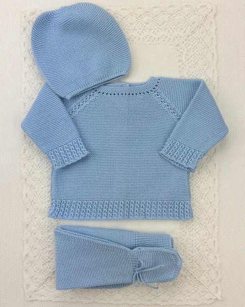 YoYo Boutique Newborn 0M / Blue Blue Knitted Newborn Outfit