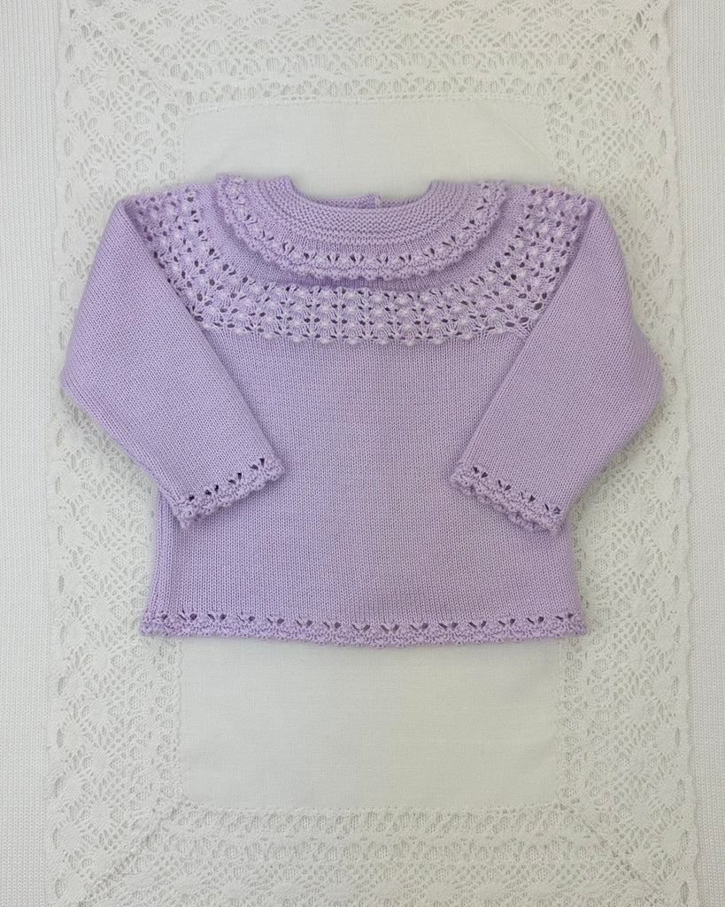 YoYo Boutique Newborn 0M / Lilac Lilac & White Knitted Newborn Outfit