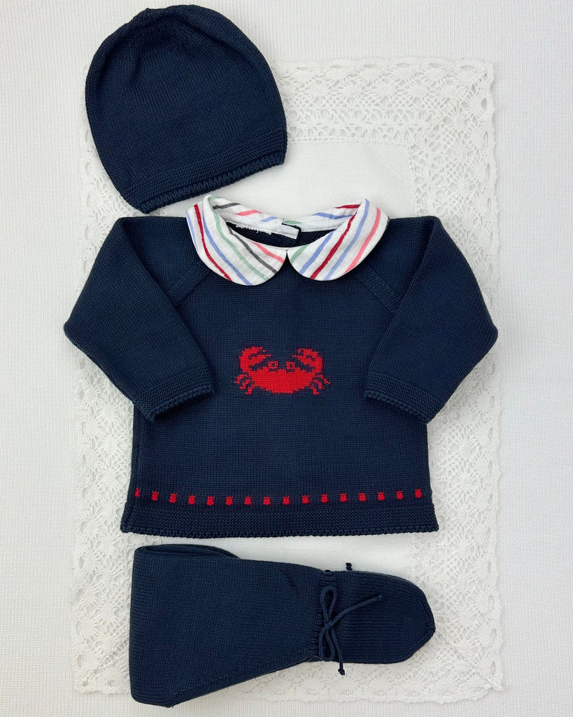 YoYo Boutique Newborn 0M / Navy Blue Navy Blue Knitted Newborn Outfit