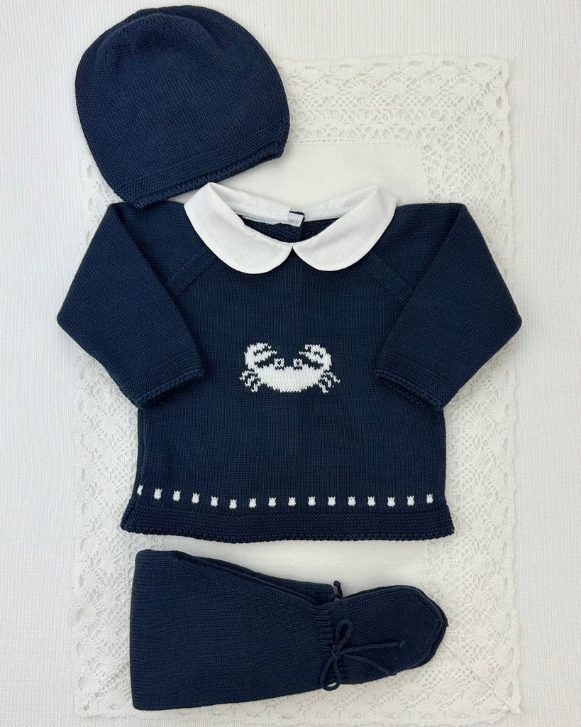 YoYo Boutique Newborn 0M / Navy Blue Navy Blue Knitted Newborn Outfit