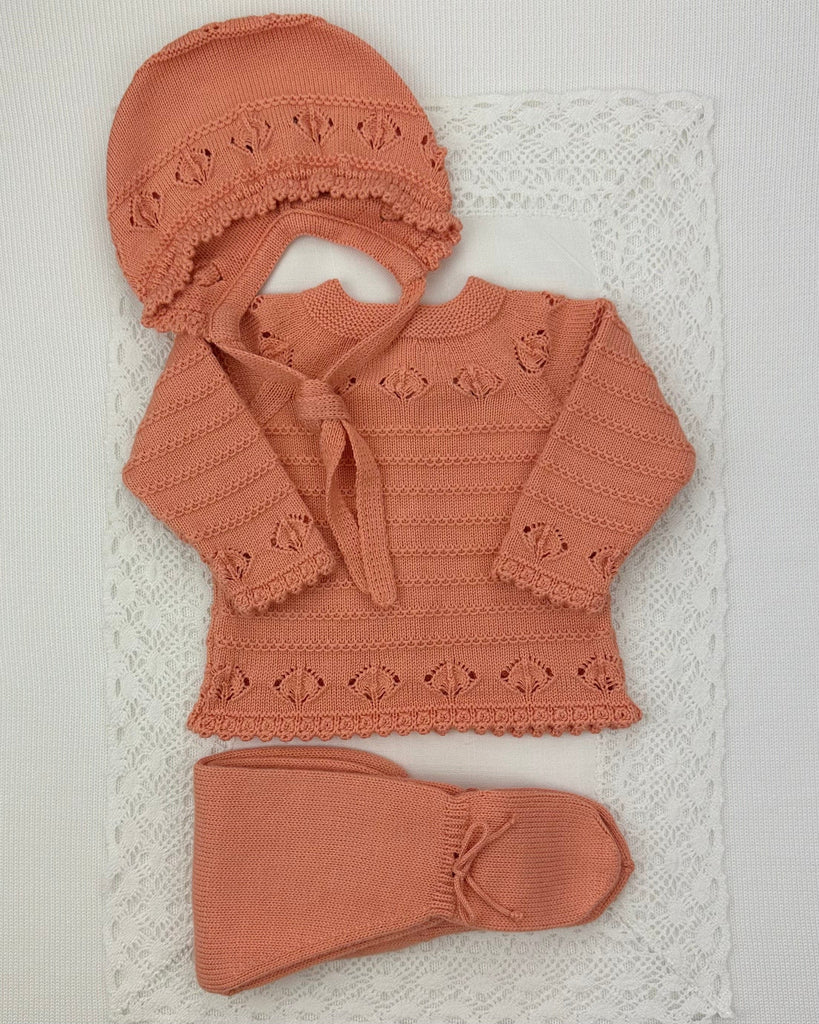 YoYo Boutique Newborn 0M / Tangerine Tangerine Knitted Newborn Outfit