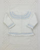 YoYo Boutique Newborn 0M / White White & Blue Knitted Newborn Outfit