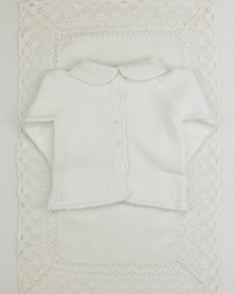 YoYo Boutique Newborn 0M / White White Knitted Newborn Outfit