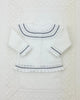 YoYo Boutique Newborn 0M / White White & Navy Blue Knitted Newborn Outfit