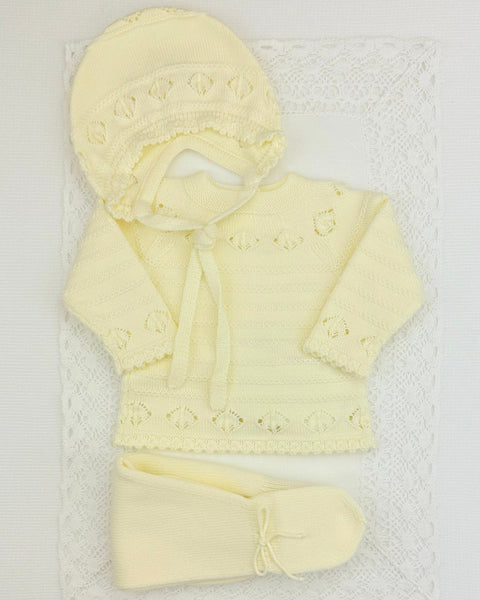 YoYo Boutique Newborn 0M / Yellow Light Yellow Knitted Newborn Outfit