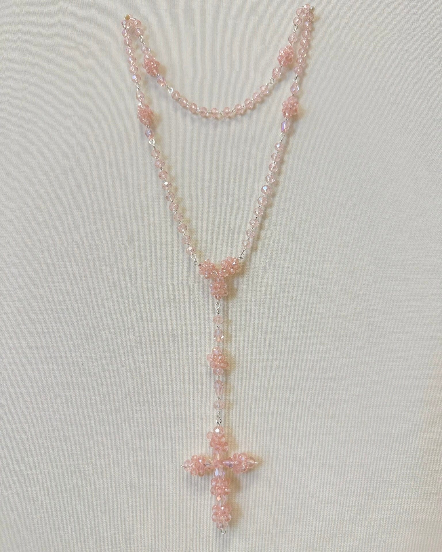 YoYo Boutique Rosary Pink Pink Crystals Rosary