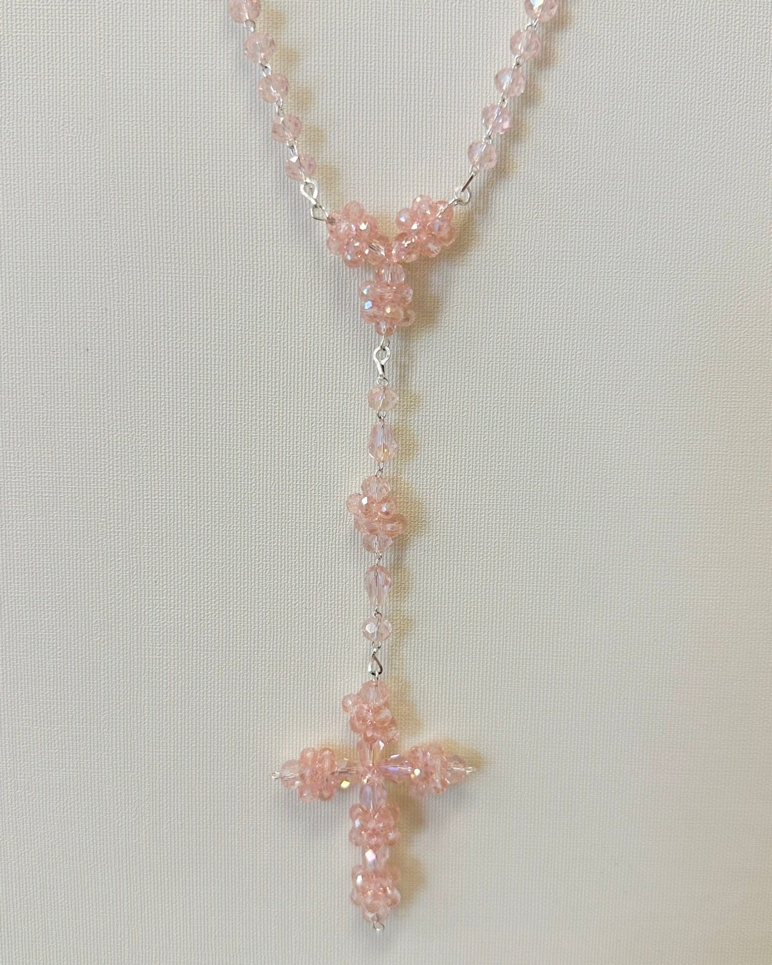 YoYo Boutique Rosary Pink Pink Crystals Rosary