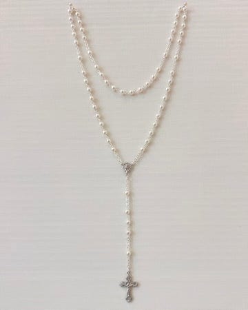 YoYo Boutique Rosary Silver Pearls & Silver Rosary