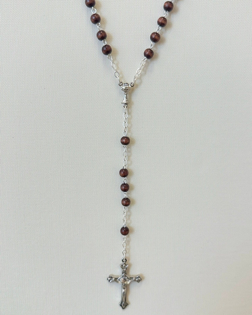 YoYo Boutique Rosary Wood Rosary Wood & Silver