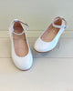 YoYo Boutique Shoes Pearl White Ballerina with Strap Shoes