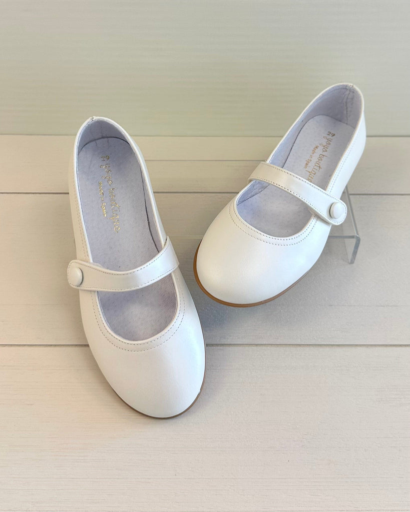 YoYo Boutique Shoes Pearl White Mary Jane Flat Shoes