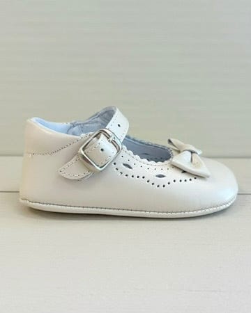 YoYo Boutique Shoes Pearl White Pre-Walker Mary Jane with Bow Shoes