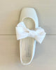 YoYo Boutique Shoes White Patent Flat Shoes with Bow