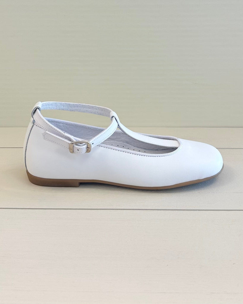YoYo Boutique Shoes White T-Bar Ballerina Shoes