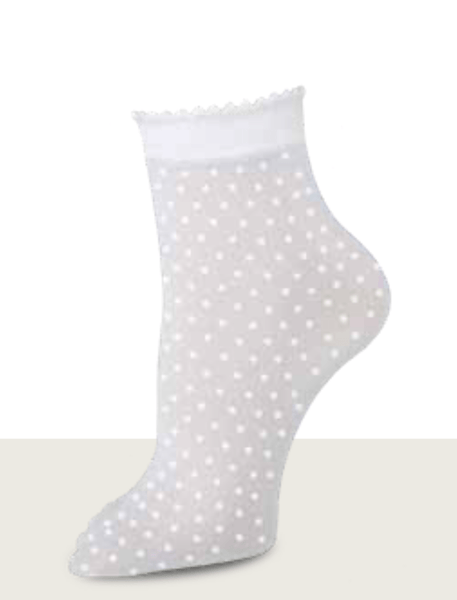 YoYo Boutique Socks 8/10 | 32-37 EU / Off-White Off-White Polka Dots Socks