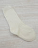 YoYo Boutique Socks Off-White Ribbed Kneehigh Socks