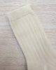 YoYo Boutique Socks Off-White Ribbed Kneehigh Socks