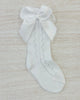 YoYo Boutique Socks White Openwork with Bow Kneehigh Socks