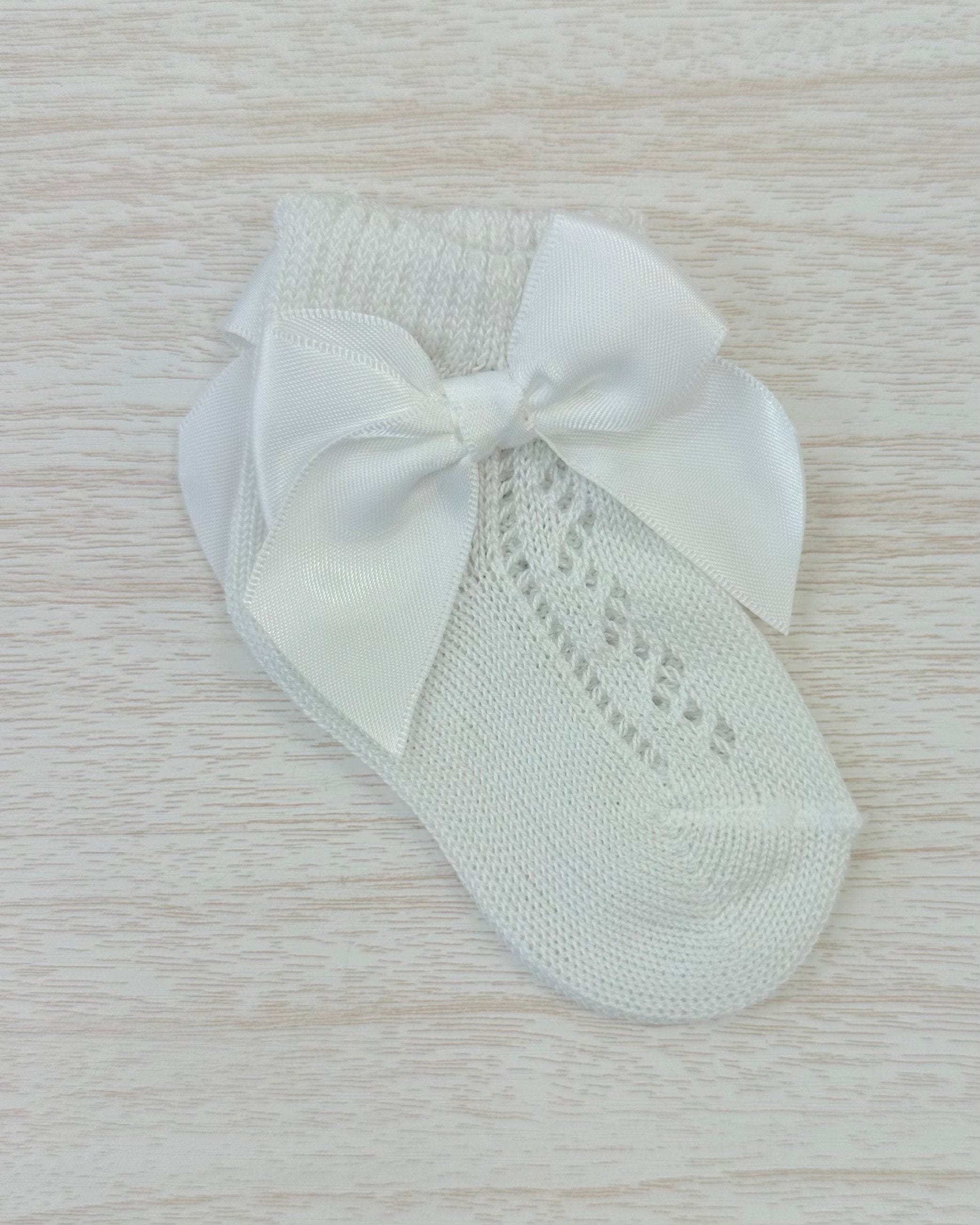 YoYo Boutique Socks White Openwork with Bow Socks