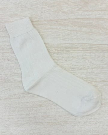 YoYo Boutique Socks White Ribbed Mid-Calf Socks