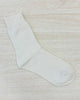 YoYo Boutique Socks White Ribbed Mid-Calf Socks