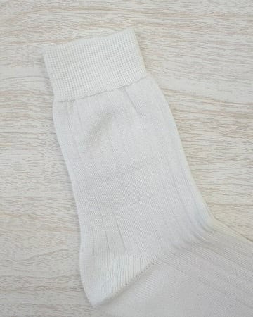 YoYo Boutique Socks White Ribbed Mid-Calf Socks