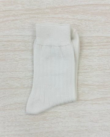 YoYo Boutique Socks White Ribbed Mid-Calf Socks