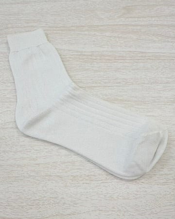 YoYo Boutique Socks White Ribbed Mid-Calf Socks