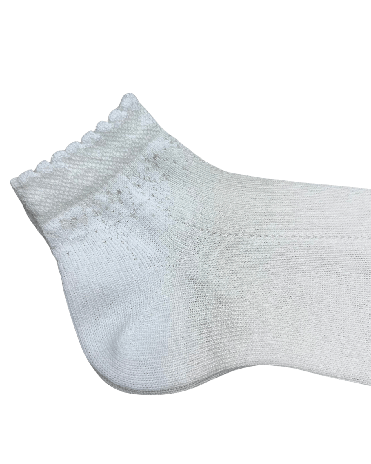 Condor Socks Off-White Ankle Socks with Openwork Details