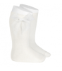 Condor Socks Off-White Knee High Sock with Organza Bow