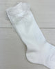 Condor Socks Off-White Knee High Sock with Organza Bow